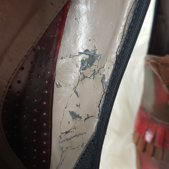 Sesto Meucci Brown Two Tone Kiltie Colorblock Driving Loafer 8.5N narrow - Picture 12 of 15